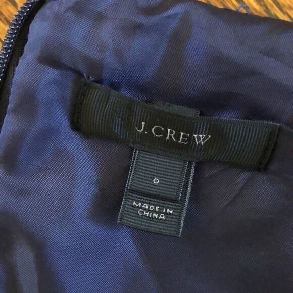 J. Crew Deep Navy Fit and Flare Preppy Dark Academia Dress Size 0 - Picture 6 of 12